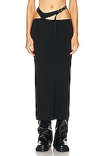 THE ATTICO Midi Skirt in Black, view 1, click to view large image.