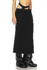 THE ATTICO Midi Skirt in Black, view 2, click to view large image.