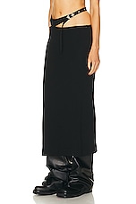 THE ATTICO Midi Skirt in Black, view 3, click to view large image.