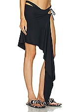 THE ATTICO Asymmetrical Skirt in Black, view 2, click to view large image.