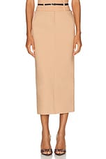 THE ATTICO Midi Skirt in Nude, view 1, click to view large image.