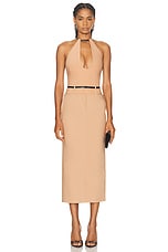 THE ATTICO Midi Skirt in Nude, view 5, click to view large image.