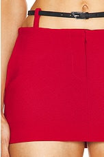 THE ATTICO Mini Skirt in Vibrant Red, view 6, click to view large image.