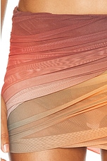 THE ATTICO Mini Skirt in Orange, Brown, & White Gradient, view 6, click to view large image.