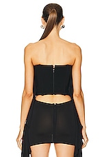 THE ATTICO Draped Strapless Top in Black, view 3, click to view large image.