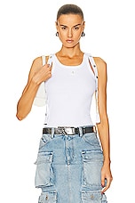 THE ATTICO Button Tank Top in White, view 1, click to view large image.