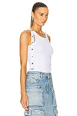 THE ATTICO Button Tank Top in White, view 2, click to view large image.