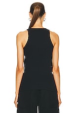 THE ATTICO Button Tank Top in Black, view 3, click to view large image.