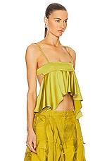 THE ATTICO Ruffle Top in Lime, view 2, click to view large image.