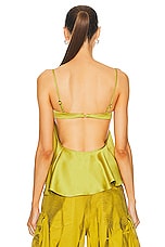 THE ATTICO Ruffle Top in Lime, view 3, click to view large image.