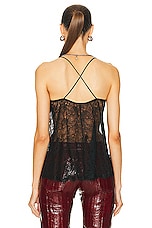 THE ATTICO Lace Tank Top in Black, view 3, click to view large image.