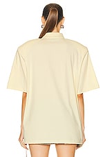THE ATTICO Zip Up T-shirt in Butter, view 3, click to view large image.