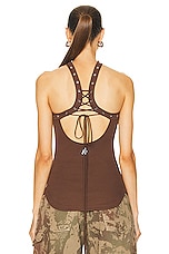 THE ATTICO Tank Top in Chocolate, view 3, click to view large image.