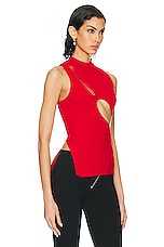 THE ATTICO Sleeveless Top in Red, view 2, click to view large image.