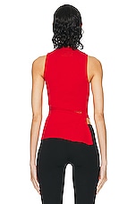 THE ATTICO Sleeveless Top in Red, view 4, click to view large image.