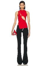 THE ATTICO Sleeveless Top in Red, view 5, click to view large image.