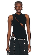 THE ATTICO Sleeveless Top in Black, view 1, click to view large image.