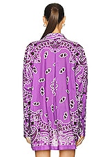 THE ATTICO Bandana Printed Top in Violet, Brown, & White, view 3, click to view large image.