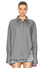 THE ATTICO Diana Shirt in Grey, view 2, click to view large image.