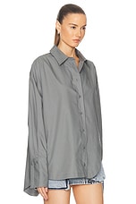 THE ATTICO Diana Shirt in Grey, view 3, click to view large image.