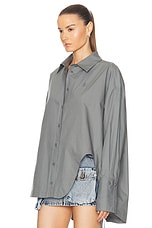 THE ATTICO Diana Shirt in Grey, view 4, click to view large image.