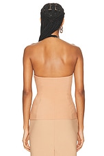 THE ATTICO Plunge Neck Tank Top in Nude, view 3, click to view large image.