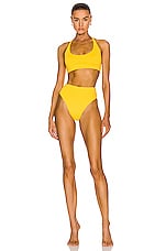 THE ATTICO Halter Bikini Set in Sunny Yellow, view 1, click to view large image.