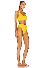 THE ATTICO Halter Bikini Set in Sunny Yellow, view 2, click to view large image.