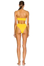 THE ATTICO Halter Bikini Set in Sunny Yellow, view 3, click to view large image.