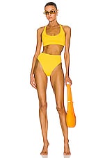 THE ATTICO Halter Bikini Set in Sunny Yellow, view 4, click to view large image.