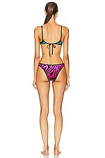 THE ATTICO Animal Printed Bikini Set in Multicolor, view 3, click to view large image.