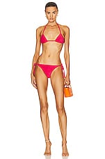 THE ATTICO Terry Cloth Bikini Set in Watermelon, view 1, click to view large image.