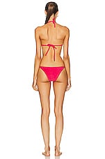 THE ATTICO Terry Cloth Bikini Set in Watermelon, view 3, click to view large image.