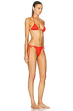 THE ATTICO Triangle Bikini Set in Orange, view 2, click to view large image.