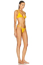 THE ATTICO Strappy Bikini Set in Yellow, view 2, click to view large image.