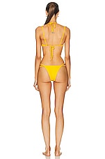 THE ATTICO Strappy Bikini Set in Yellow, view 3, click to view large image.