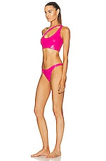 THE ATTICO Wet Bikini Set in Fuchsia, view 3, click to view large image.