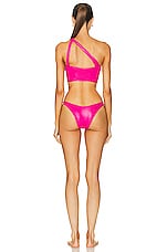 THE ATTICO Wet Bikini Set in Fuchsia, view 4, click to view large image.