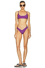 THE ATTICO Lycra Bikini Set in Purple, view 4, click to view large image.
