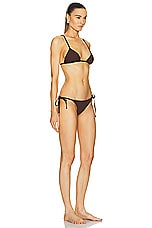 THE ATTICO Lycra Bikini Set in Dark Brown, view 2, click to view large image.