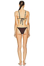 THE ATTICO Lycra Bikini Set in Dark Brown, view 3, click to view large image.