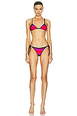 THE ATTICO Shaded Print Bikini Set in Red, Black, & Fuchsia, view 1, click to view large image.