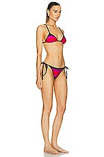 THE ATTICO Shaded Print Bikini Set in Red, Black, & Fuchsia, view 2, click to view large image.