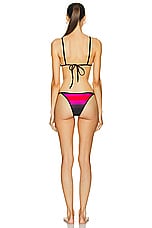 THE ATTICO Shaded Print Bikini Set in Red, Black, & Fuchsia, view 3, click to view large image.