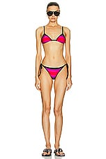THE ATTICO Shaded Print Bikini Set in Red, Black, & Fuchsia, view 4, click to view large image.