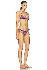 THE ATTICO Bandana Printed Bikini Set in Violet, Brown, & White, view 2, click to view large image.