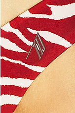 THE ATTICO Zebra Printed Bikini Set in Red & Milk, view 5, click to view large image.