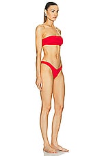 THE ATTICO Strapless Bikini Set in Red, view 2, click to view large image.