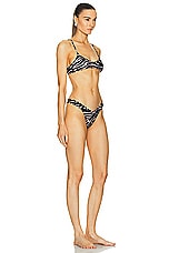 THE ATTICO Zebra Printed Bikini Set in Cappuccino & Black, view 2, click to view large image.