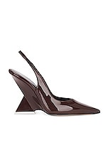 THE ATTICO Cheope Slingback Heel in Chocolate, view 1, click to view large image.